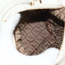 FENDI Hand Bag Leather 2way White Gold Auth 134353AM-10