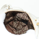 FENDI Hand Bag Leather 2way White Gold Auth 134353AM-24