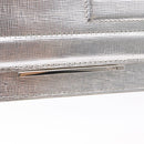 FENDI Chain Shoulder Bag Leather Silver Auth 134354V-19