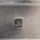 FENDI Chain Shoulder Bag Leather Silver Auth 134354V-9