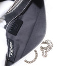 FENDI Chain Shoulder Bag Leather Silver Auth 134354V-25