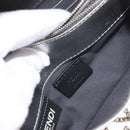 FENDI Chain Shoulder Bag Leather Silver Auth 134354V-26