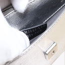 FENDI Chain Shoulder Bag Leather Silver Auth 134354V-11