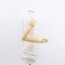 FENDI Chain Shoulder Bag Leather Silver Auth 134354V-27