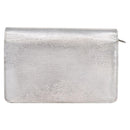 FENDI Chain Shoulder Bag Leather Silver Auth 134354V-2