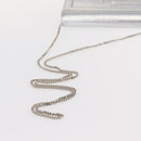 FENDI Chain Shoulder Bag Leather Silver Auth 134354V-7