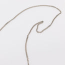 FENDI Chain Shoulder Bag Leather Silver Auth 134354V-14