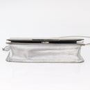 FENDI Chain Shoulder Bag Leather Silver Auth 134354V-5