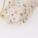 LOUIS VUITTON Multicolor Satin Omoniere Pouch White M92060 LV Auth 134363SAV-15