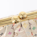 LOUIS VUITTON Multicolor Satin Omoniere Pouch White M92060 LV Auth 134363AV-19