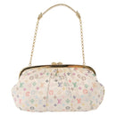 LOUIS VUITTON Multicolor Satin Omoniere Pouch White M92060 LV Auth 134363AV-13