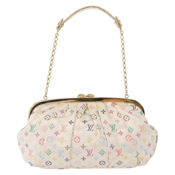 LOUIS VUITTON Multicolor Satin Omoniere Pouch White M92060 LV Auth 134363AV