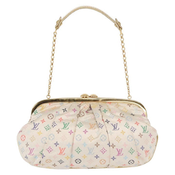 LOUIS VUITTON Multicolor Satin Omoniere Pouch White M92060 LV Auth 134363AV - 0