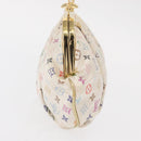 LOUIS VUITTON Multicolor Satin Omoniere Pouch White M92060 LV Auth 134363AV-3