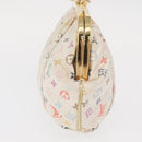 LOUIS VUITTON Multicolor Satin Omoniere Pouch White M92060 LV Auth 134363AV-4