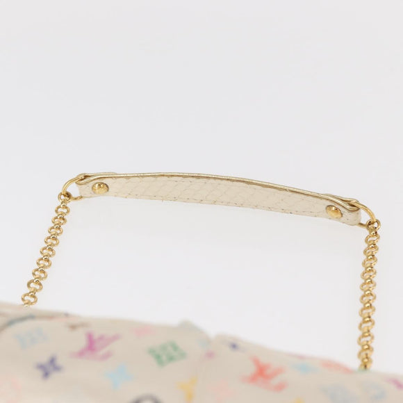 LOUIS VUITTON Multicolor Satin Omoniere Pouch White M92060 LV Auth 134363AV