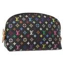 LOUIS VUITTON Multicolor Pochette Cosmetic Pouch Black M47355 LV Auth 134365V-1