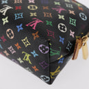 LOUIS VUITTON Multicolor Pochette Cosmetic Pouch Black M47355 LV Auth 134365V-16