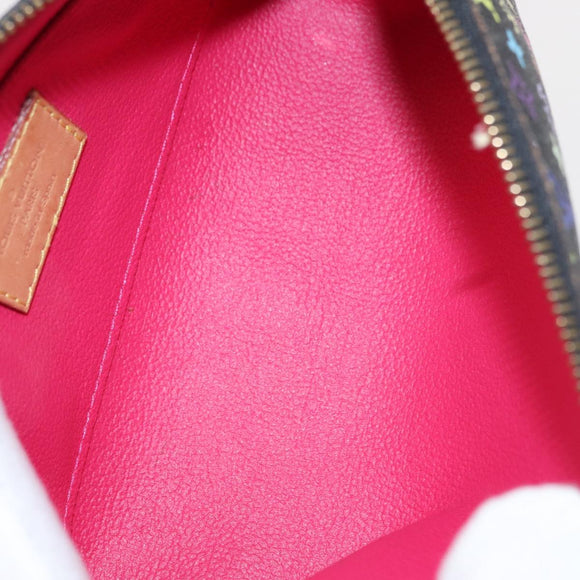 LOUIS VUITTON Multicolor Pochette Cosmetic Pouch Black M47355 LV Auth 134365V