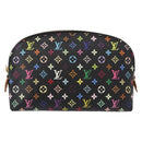 LOUIS VUITTON Multicolor Pochette Cosmetic Pouch Black M47355 LV Auth 134365V-13