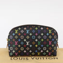 LOUIS VUITTON Multicolor Pochette Cosmetic Pouch Black M47355 LV Auth 134365V-12