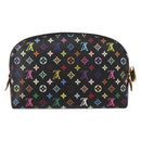 LOUIS VUITTON Multicolor Pochette Cosmetic Pouch Black M47355 LV Auth 134365V-2