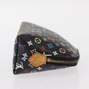 LOUIS VUITTON Multicolor Pochette Cosmetic Pouch Black M47355 LV Auth 134365V-3