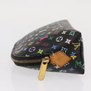 LOUIS VUITTON Multicolor Pochette Cosmetic Pouch Black M47355 LV Auth 134365V-4