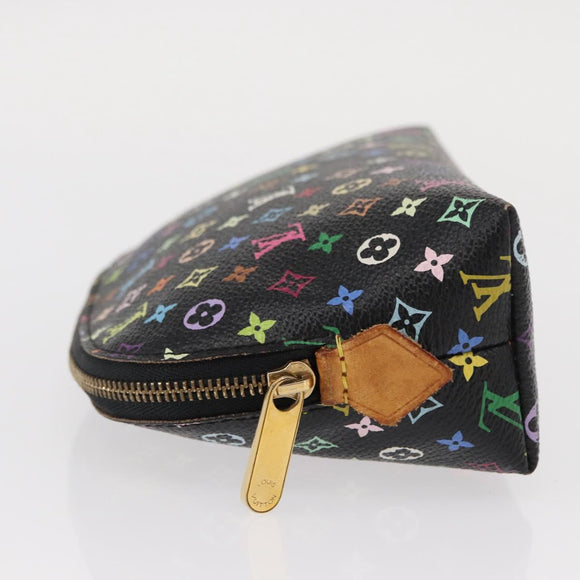 LOUIS VUITTON Multicolor Pochette Cosmetic Pouch Black M47355 LV Auth 134365V