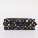 LOUIS VUITTON Multicolor Pochette Cosmetic Pouch Black M47355 LV Auth 134365V-6