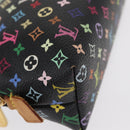 LOUIS VUITTON Multicolor Pochette Cosmetic Pouch Black M47355 LV Auth 134365V-7