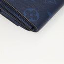 LOUIS VUITTON Taigalama Discovery Compact wallet Wallet Blue M67620 Auth 134375-15