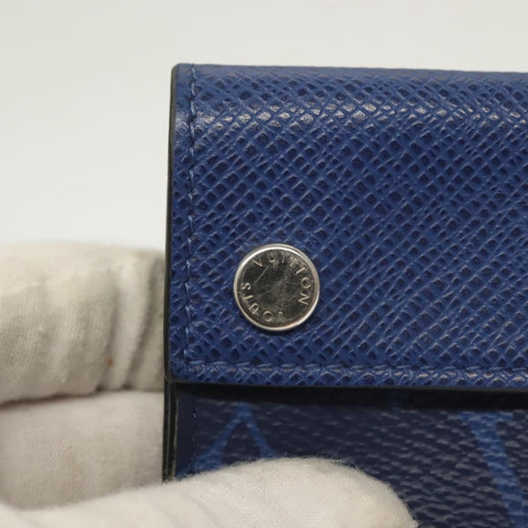 LOUIS VUITTON Taigalama Discovery Compact wallet Wallet Blue M67620 Auth 134375