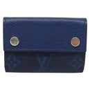LOUIS VUITTON Taigalama Discovery Compact wallet Wallet Blue M67620 Auth 134375-13