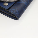 LOUIS VUITTON Taigalama Discovery Compact wallet Wallet Blue M67620 Auth 134375-7