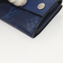 LOUIS VUITTON Taigalama Discovery Compact wallet Wallet Blue M67620 Auth 134375-14
