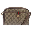 GUCCI GG Supreme Web Sherry Line Bag PVC Beige Gold 001 122 6594 Auth 134379-1