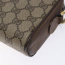 GUCCI GG Supreme Web Sherry Line Bag PVC Beige Gold 001 122 6594 Auth 134379-16