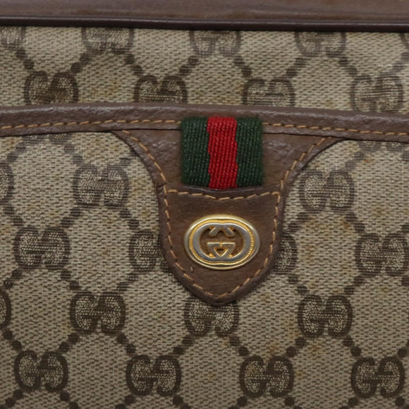 GUCCI GG Supreme Web Sherry Line Bag PVC Beige Gold 001 122 6594 Auth 134379