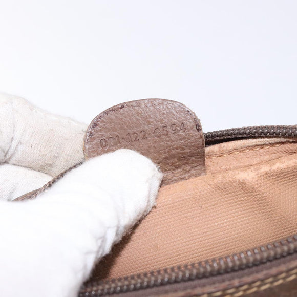 GUCCI GG Supreme Web Sherry Line Bag PVC Beige Gold 001 122 6594 Auth 134379