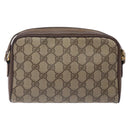 GUCCI GG Supreme Web Sherry Line Bag PVC Beige Gold 001 122 6594 Auth 134379-2