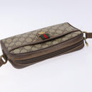 GUCCI GG Supreme Web Sherry Line Bag PVC Beige Gold 001 122 6594 Auth 134379-6