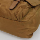 PRADA Shoulder Bag Nylon Brown Silver Auth 134382-15