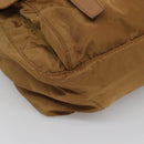 PRADA Shoulder Bag Nylon Brown Silver Auth 134382-16
