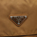 PRADA Shoulder Bag Nylon Brown Silver Auth 134382-19