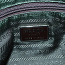 PRADA Shoulder Bag Nylon Brown Silver Auth 134382-21