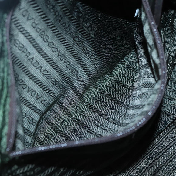 PRADA Shoulder Bag Nylon Brown Silver Auth 134382