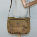 PRADA Shoulder Bag Nylon Brown Silver Auth 134382-27
