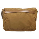 PRADA Shoulder Bag Nylon Brown Silver Auth 134382-2
