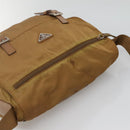 PRADA Shoulder Bag Nylon Brown Silver Auth 134382-6